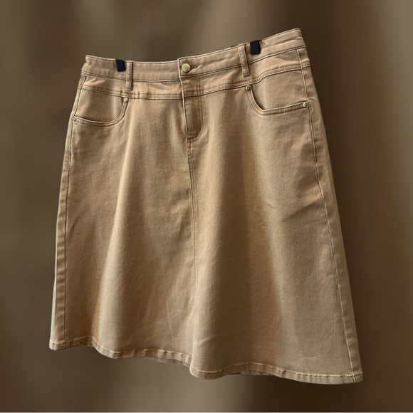 Style J Tan A Line Denim Skirt Size 34 - Picture 1 of 5